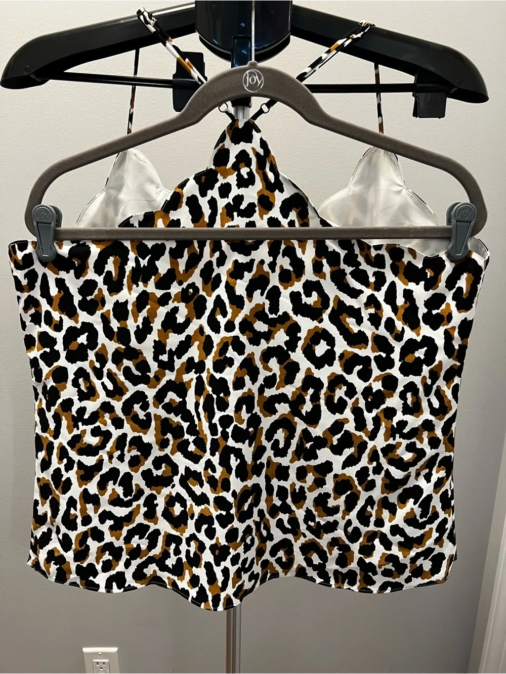 J. Crew Leopard Print Spaghetti Strap Tank in Brown Black White